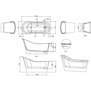 Burlington Emperor Slipper Bath